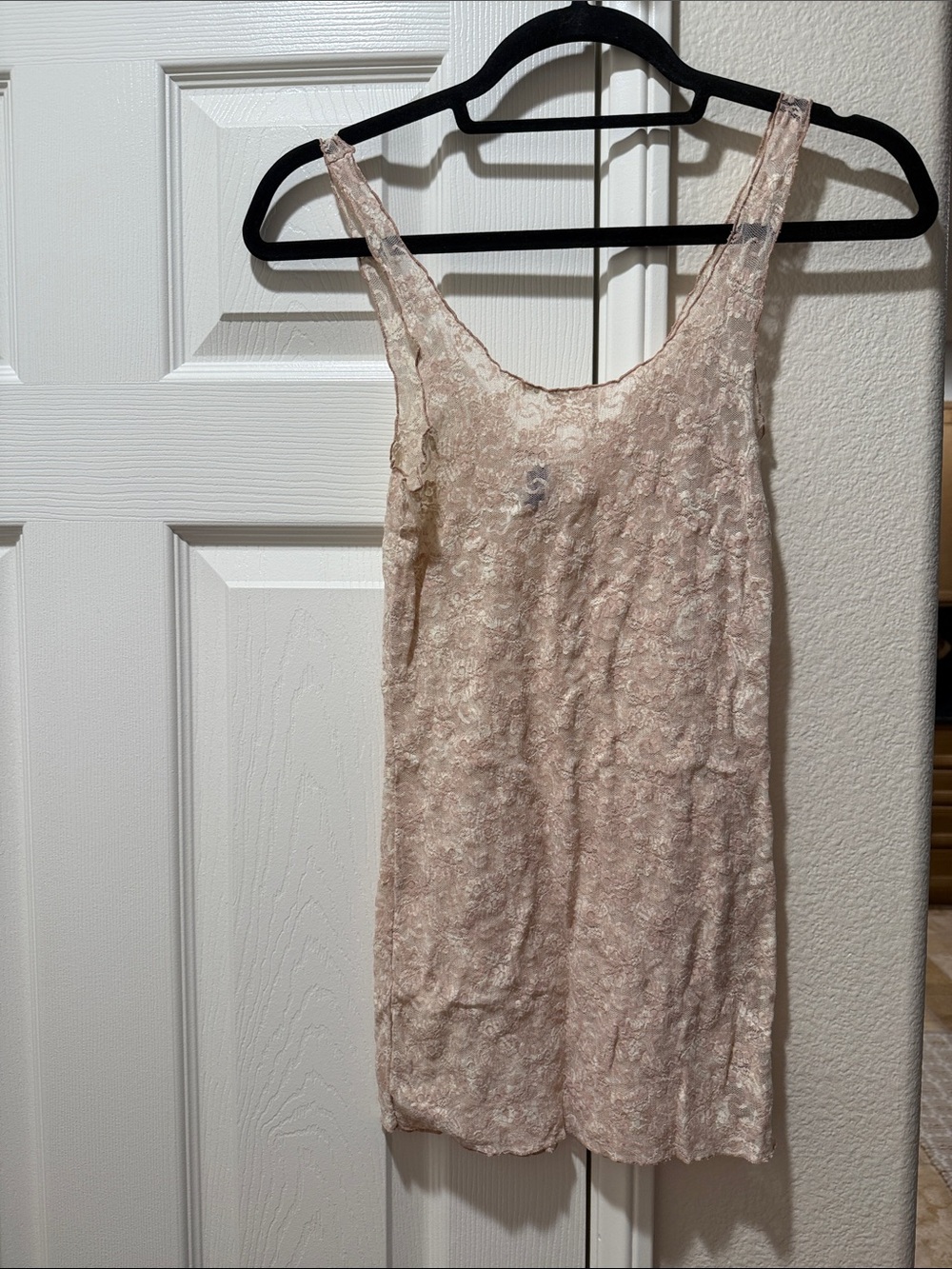 Free People Lace Slip Chemise in Pale Pink